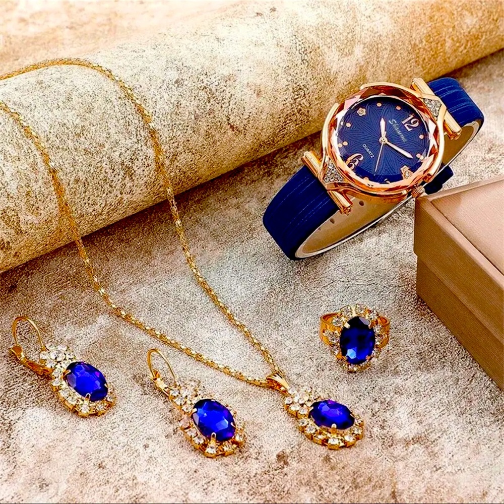 New 5pcs Set Watch Leather